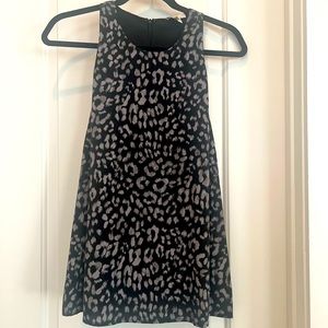 Joie 100% silk black cheetah print tank top